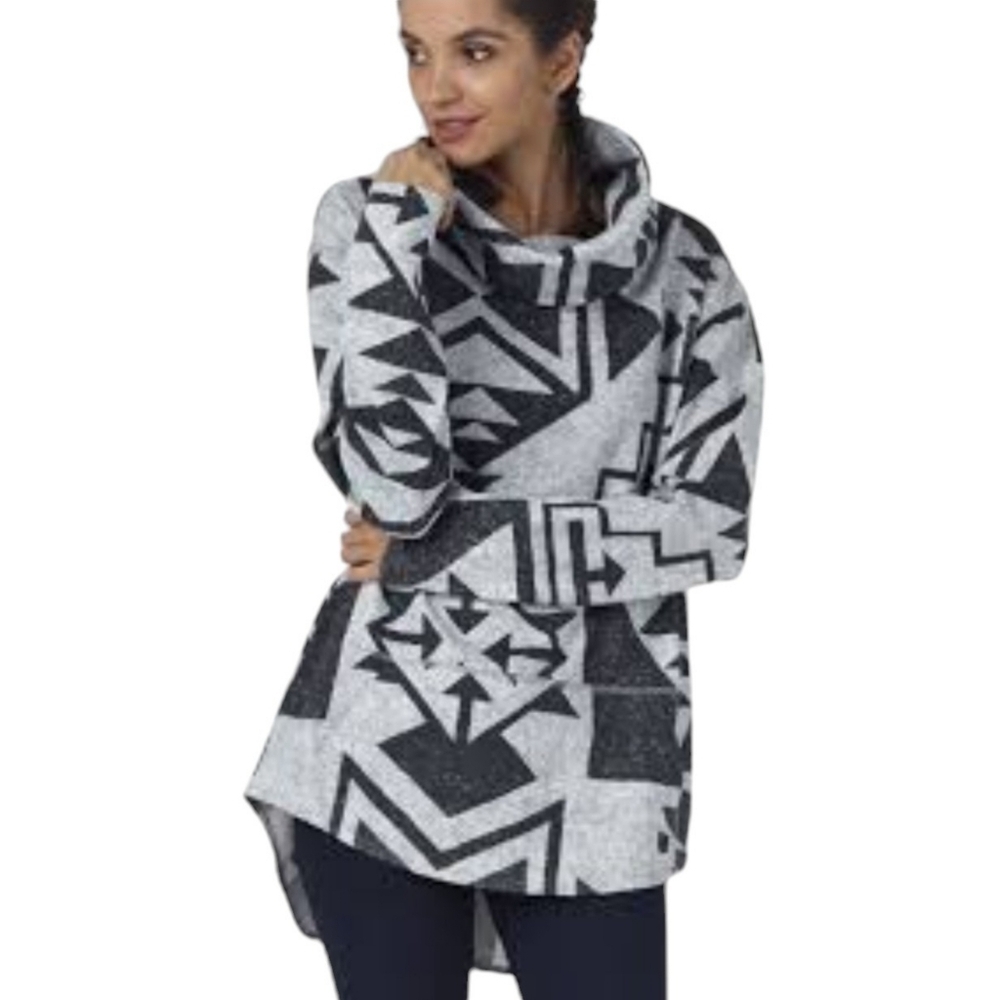 Burton Durable Goods Pullover Cowlneck Sweatshirt Aztec Gray Size L